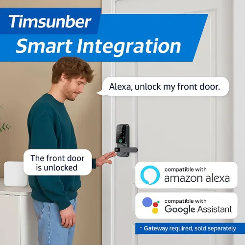 Vista 4 de Puerta de enlace Wi-Fi para cerradura de puerta inteligente - Acceso remoto y centro de control de voz compatible con la aplicación TTLock y Alexa