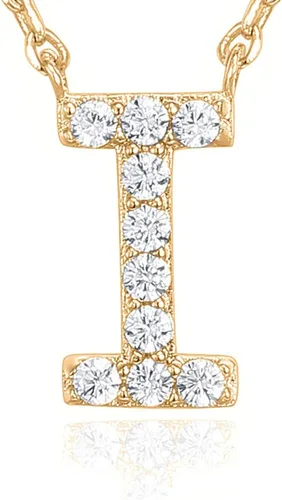Vista 160 de PAVOI 14K White Gold Plated Cubic Zirconia Initial Necklace Letter Dainty Necklaces for Women