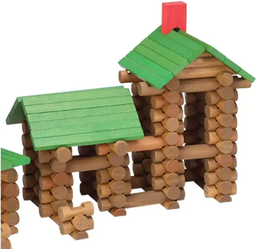 Vista 2 de Tumble Tree Timbers - Juego de construcción de madera - 450 piezas. Construye cabañas de troncos. Juguete educativo STEM
