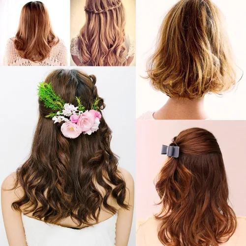 Vista 5 de JANYUN 40 rodillos de pelo mágicos rosados incluyen 20 rizadores de silicona grandes y 20 rizadores de silicona pequeños Overnight Include 20pcs