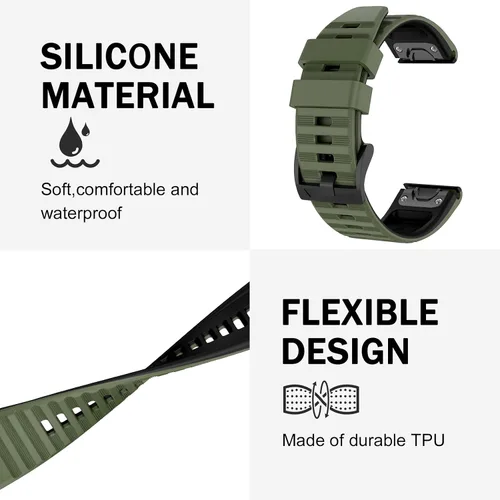 Vista 3 de ISABAKE Compatible con Fenix 6 Watch Band para Fenix 6 Pro/Fenix 5/Fenix 5 Plus/Fenix 7/Forerunner 935/Forerunner 945/Approach S60/Quatix 5