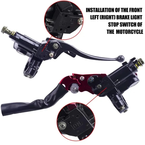 Vista 4 de ORAEVY Interruptor de parada de luz de freno delantero izquierdo (derecha) para motocicleta de 50 cc-250 cc chino, ATV Quad Dirt Pit Bike Scooter