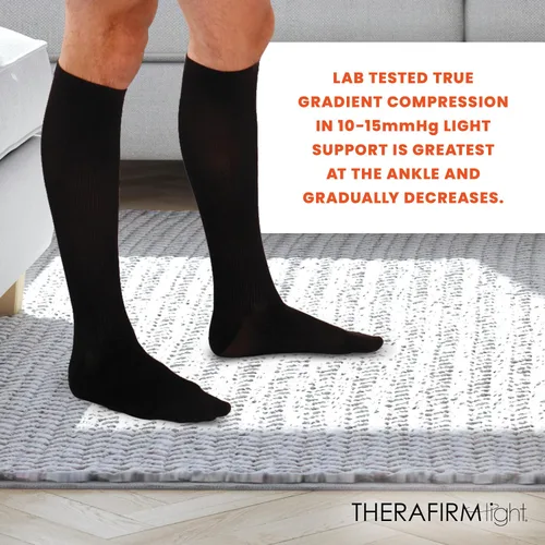 Vista 5 de Calcetines acanalados para hombre con compresión ligera (10-15mmHg)