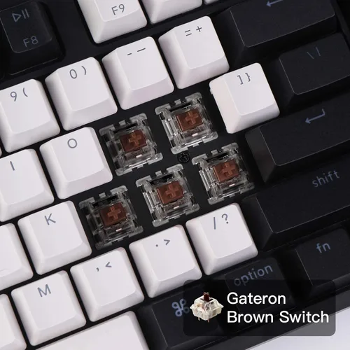 Vista 3 de Keychron Teclado mecánico con cable C1 Mac interruptor Gateron G Pro marrón 87 teclas Tenkeyless ABS teclado de computadora para computadora