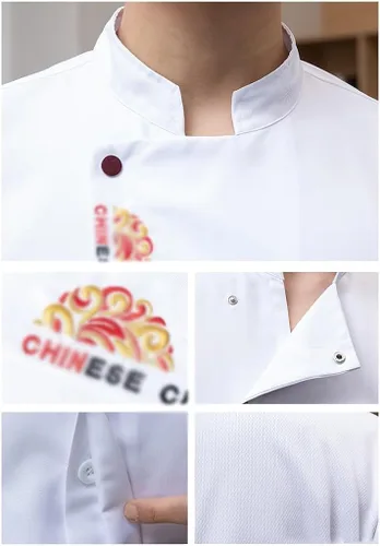 Vista 4 de Chef Coat Jacket for Men Women Unisex Hotel Restaurant Kitchen Button Chef Uniform Comfortable Lightweight