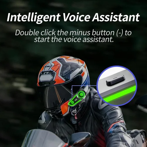 Vista 6 de Altavoces para casco de motocicleta, auriculares Bluetooth, respuesta automática, control de música, 120 horas de reproducción, sistema de alta