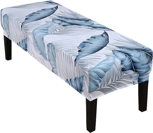 Vista 9 de HAPPYDOG Funda de banco de comedor con estampado de elastano elástico, funda tapizada extraíble antipolvo, lavable, protector de asiento para sala