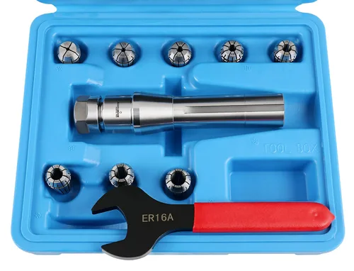 Vista 3 de Accusize Industrial Tools R8 Shank Plus 8 Pcs Sistema de Collet Er16, 3/32" - 3/8", 1 Llave en una Caja Ajustada, 0223-0944 3/32"-3/8", Alloy