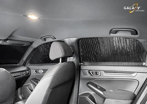 Vista 3 de Galaxy Auto Shield Parasoles de ventana lateral frontal de ajuste personalizado (2 piezas) para Honda Civic Sedan 2022, 2023, 2024 2025, parasol