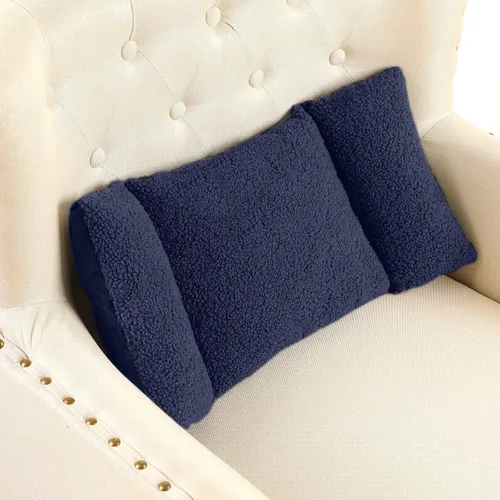 Vista 7 de Queekay - Almohada lumbar de forro polar de 3 secciones para silla de oficina, color negro Back Pillow for Back Support Comfortable Lumbar Cushion