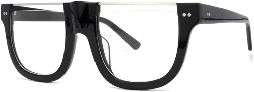 Vista 2 de Zeelool Elegantes lentes semimirregulares de acetato de gran tamaño para hombres y mujeres con lente transparente sin receta North HP0223