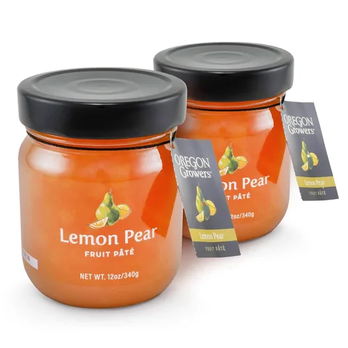 Vista 10 de Oregon Growers Paté de fruta de pera y limón - Mermelada de limón y pera, conservas naturales hechas con azúcar real, gelatina de frutas, combina