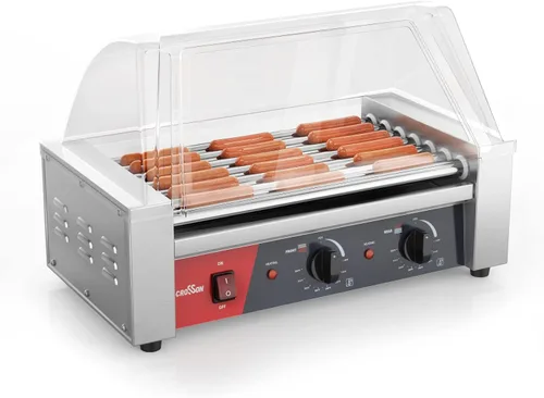Vista 3 de Hot Dog - Horno eléctrico para pizza con 7 rodillos y doble cubierta comercial de 16 pulgadas
