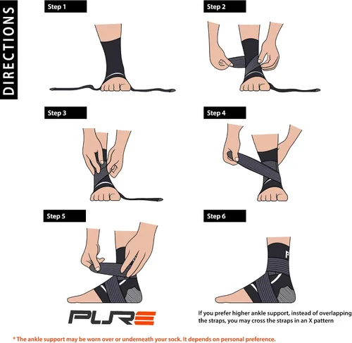 Vista 4 de Estabilizador de soporte de tobillo – Manga de compresión, ajustable – Ideal para correr, tenis, esguinces, voleibol