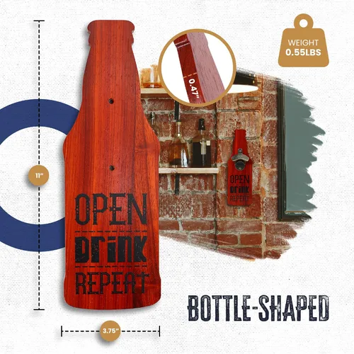 Vista 3 de Abrebotellas de cerveza edición limitada montado en la pared, accesorios de cueva de hombre, abridor de cerveza, abridor de botellas magnético