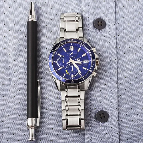 Vista 5 de Casio EFS-S510D-2AVUEF - Reloj analógico clásico de cuarzo para hombre con correa de acero inoxidable