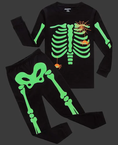 Vista 37 de Demifill Conjunto de pijamas de Halloween para niños y niñas, pijamas de Navidad, ropa de dormir para niños y niñas