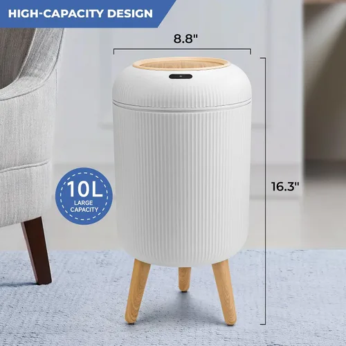 Vista 21 de Pukomc Papelera con sensor inteligente, conveniente e higiénico, fácil de usar, sensor de tecnología, impermeable, papelera de plástico para cocina