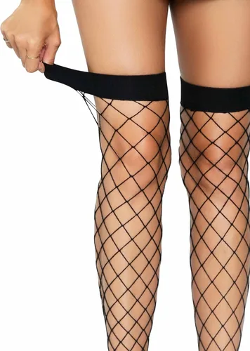 Vista 6 de Leg Avenue Women's Fence Fishnet Thigh Highs