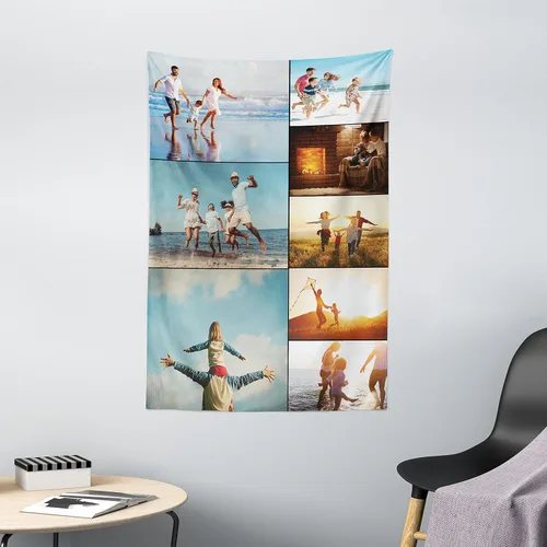 Vista 3 de Ambesonne Tapiz personalizado con fotos, ultra suave satén para colgar en la pared para dormitorio, sala de estar, dormitorio, decoración para todas