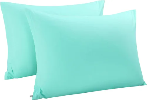 Vista 26 de uxcell Fundas de almohada tejidas de 100% algodón egipcio, fundas de almohada suaves y transpirables con cierre de cremallera, 2 fundas de almohada