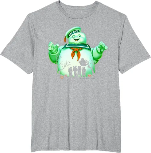 Vista 25 de Ghostbusters Marshmallow Man Group Shot Silhouette Camiseta Negro