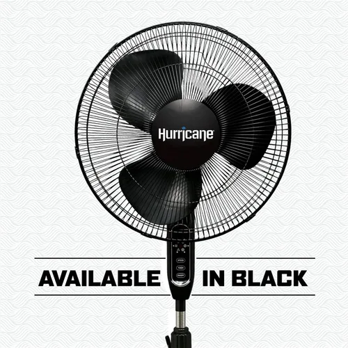 Vista 4 de Hurricane Ventilador de pedestal oscilante para el hogar y el dormitorio, 16 pulgadas supremo, blanco, ventilador eléctrico portátil de pie