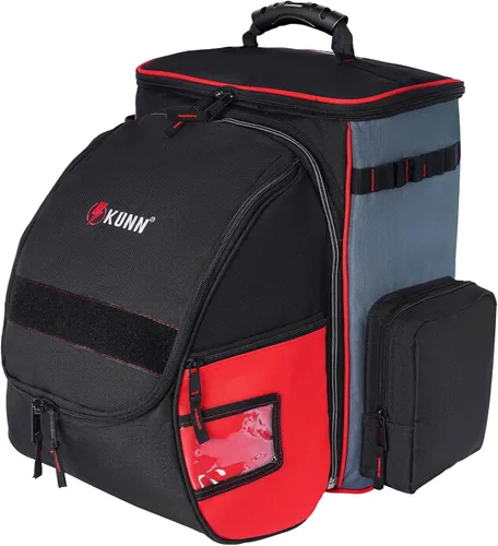 Vista 9 de KUNN Mochila de soldadura con bolsa desmontable para casco Rojo