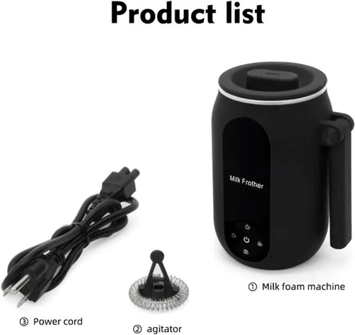 Vista 10 de Espumador de leche eléctrico y vaporizador, vaporizador de leche eléctrico 4 en 1, espumador de leche y calentador de 15.2 fl oz, máquina automática