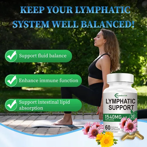 Vista 4 de Suplementos de drenaje linfático de 1540 mg, suplemento de apoyo del sistema linfático para mujeres y hombres con diente de león, cuchillas