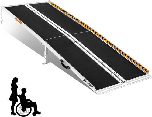 Vista 12 de gardhom Rampa Portátil para Silla de Ruedas de 2 Pies, Rampa Plegable Antideslizante de Aluminio para Discapacitados, Rampa para Silla de Ruedas
