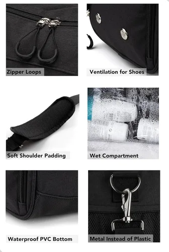 Vista 2 de Fitgriff Bolsa de gimnasio para hombres y mujeres con compartimento para zapatos y artículos húmedos, bolsa de lona para viajes, deportes, fitness