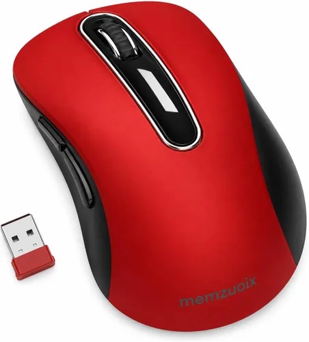 Vista 8 de memzuoix Ratón inalámbrico de 2.4G, mouse de computadora de 1400 DPI con receptor USB, ratones USB inalámbricos portátiles a batería para laptop