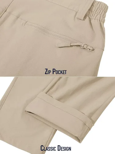 Vista 5 de MAGCOMSEN Pantalones de golf para hombre, elásticos, de secado rápido, ligeros, casuales, con 3 bolsillos