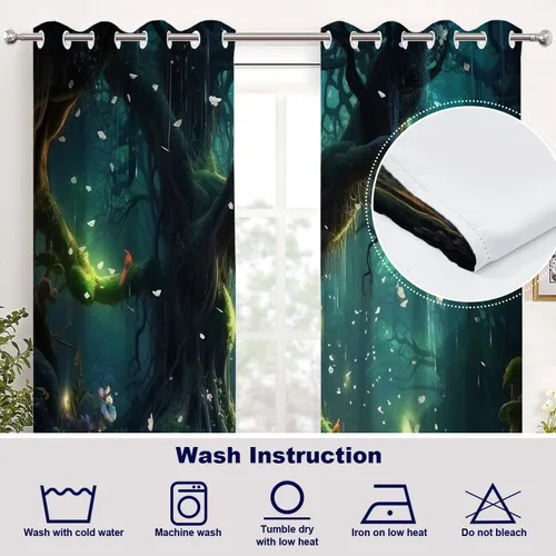 Vista 354 de Batmerry American Flag Ink Dot Blackout Tier Curtains, Red Blue White Stars Abstract Thermal Insulated Half Curtain Rod Pocket Small Valance for