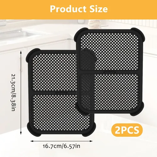 Vista 2 de Protectores contra salpicaduras para freidora de aire, 2 protectores efectivos contra salpicaduras de grasa, protector de salpicaduras de acero