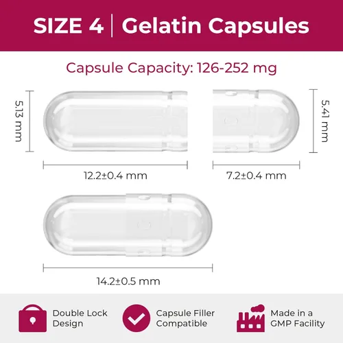 Vista 2 de Cápsulas vacías de gelatina tamaño 4 – (100 unidades) cápsulas vacías muy pequeñas ideales para rellenar tú mismo, cápsulas de gel con 2 cucharas