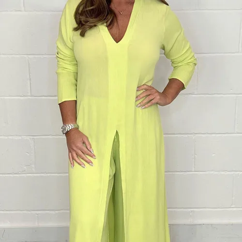 Vista 5 de PHILISENMALL Summer Woman Outfits Wide-Leg Pants Long TrousersShirt Blouse Two-piece Set for Female Casual Household Wear