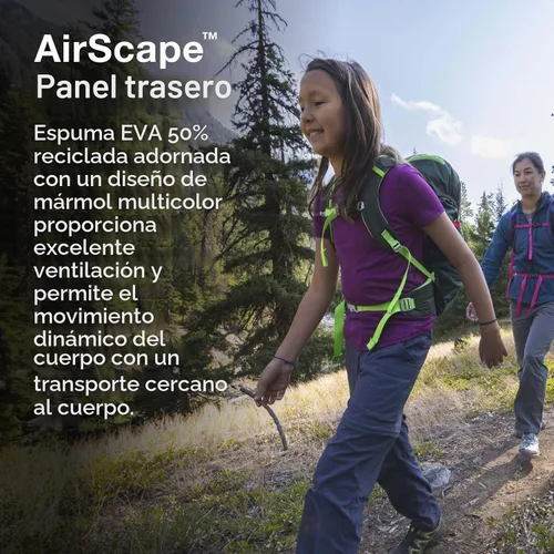 Vista 5 de Mochila de senderismo Osprey Jet 18L para niños, Azul Spikemoss