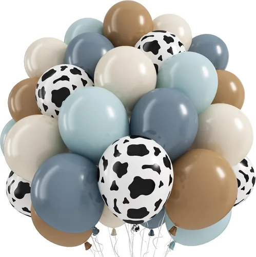 Vista 16 de Globos de color verde salvia marrón, paquete de 60 globos con estampado Verde Marrón Oro