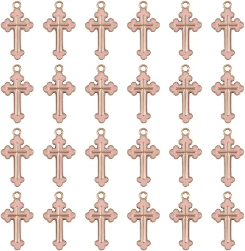 Vista 4 de Colgantes de aleación de cruz esmaltada Crucifijo Cruz Metal Colgantes para DIY Pendiente Pulsera Collar Llavero Joyería Fabricación Artesanía