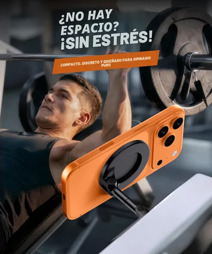 Vista 8 de GolbinBox Soporte magnético de teléfono de gimnasio para MagSafe, soporte de doble imán de metal para iPhone y Android, triple eje ajustable