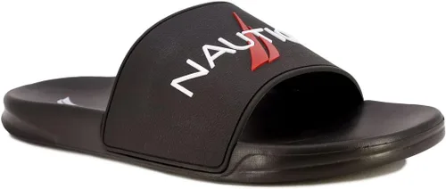 Vista 18 de Nautica Sandalias deslizantes de punta abierta para hombre - Cómodas pantuflas de ducha para interiores y exteriores Negro-bower Mono