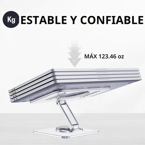 Vista 7 de Soporte acrílico giratorio de 360° para tableta, soporte de escritorio ajustable plegable transparente compatible con iPad Pro, Air, Mini, Kindle