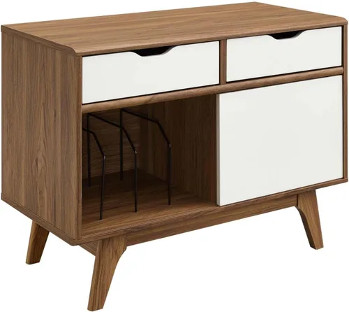 Vista 9 de Modway Envision Mid-Century Modern, archivador, color blanco nogal