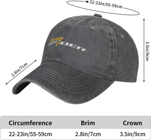 Vista 6 de Can-Am Spyder Sombrero ajustable divertido moda para hombres y mujeres, negro