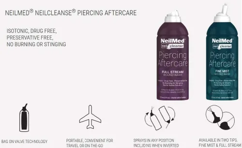 Vista 5 de NeilMed Cuidado Posterior para Piercings en Aerosol Tamaño de Viaje - 75mL