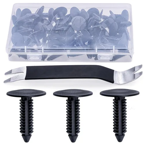 Vista 10 de Rexka 100 unids M6.3 Splash Shield Cubierta de la rueda Cubierta de parachoques Retenedor Clip Pin Remache para Jeep Dodge Ram Chrysler 6501916 GM