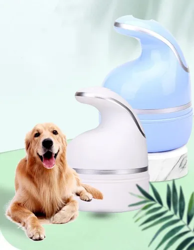 Vista 2 de Petlex Masajeador eléctrico del cuero cabelludo para gatos, masajeador portátil de cabeza de mascotas, masajeador giratorio automático para el Azul