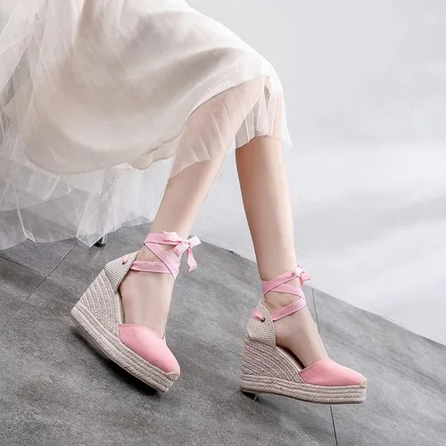 Vista 4 de U-lite - Alpargatas con puente de 3 para mujer, clásicas y suaves, con cordones.